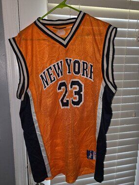 Delf New York Jersey‎ Orange and Blue Mens Size Large